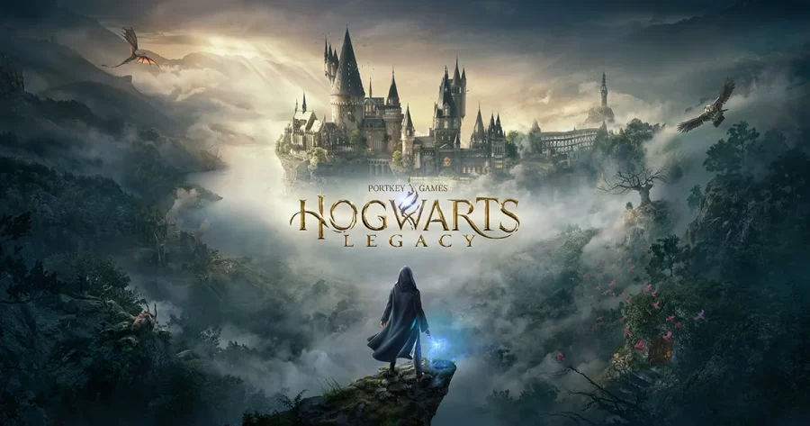 The “Hogwarts Legacy” promotional poster portrays an unidentified wizard/witch standing atop a cliff and looking over the vast landscape the game has to offer. It is likely spring or summertime with the flourishing greenery surrounding the school.