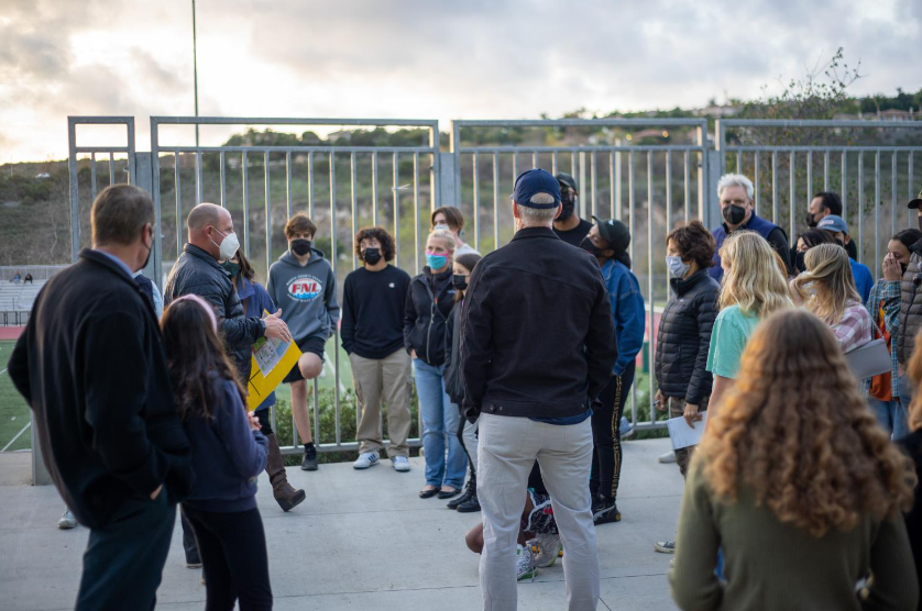 Principal “Shoe” leads a group of potential Sage students on a campus tour. Mr Schuveiller works hard to make all students feel welcome and heard.