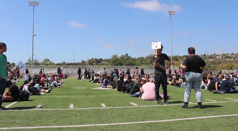 Roughly 50 lines are set across the field in order to effectively account for students and class numbers. Head counts are another example of safety practices. 