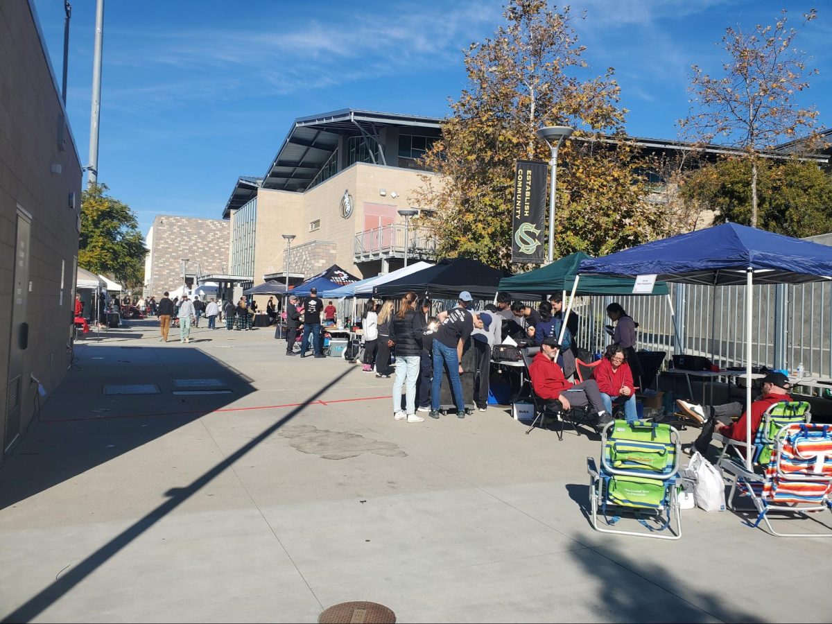 Team tents line Sage Creek’s Athletic Mall. Competitions are great opportunities to meet other teams and learn from each other.