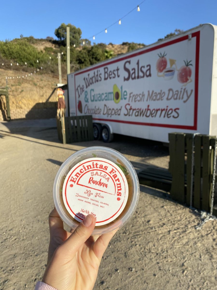 Encinitas Farms, with its eye-catching “World's Best Salsa” sign visible from La Costa Avenue, attracts many visitors eager to enjoy fresh produce and unique products. The sign serves as an inviting gateway to the delicious offerings inside.