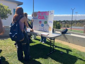 Students check out the Crumbl Cookie stand during Club Rush.
This stand got the Crumbl Cookie Club a new member.