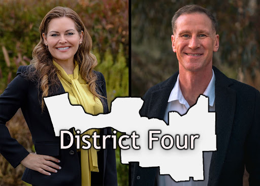 Teresa Acosta (pictured left) and Greg Day (pictured right) are vying for the Carlsbad City Council District 4 position. Acosta is currently in office and is running for reelection, while marine veteran Greg Day is challenging the position.