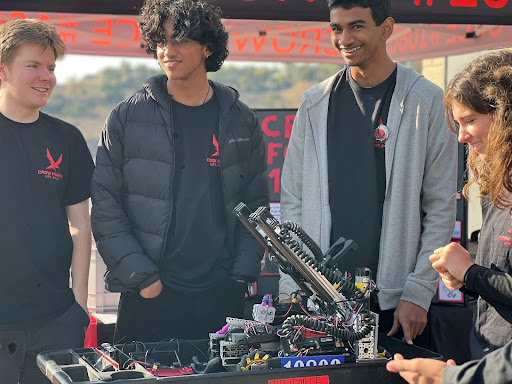 The Crow Force Robotics team includes (Ben DeCamp, Advaith Akella, Aayush Chintalapati and Aaron O’Malley.) Moving forward, the team has eyes on winning the world championship in April.