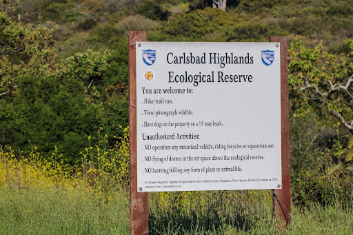 The Carlsbad Highlands Ecological Reserve is to the right of the high school and has various trails with wildlife and flowers. This reserve has approximately nine running trails that range from different elevations and difficulty levels. 