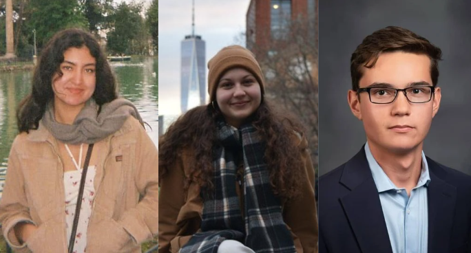 Nadia Razzaq, Isabella Bernabeo, Nick Cepek (Right to Left)