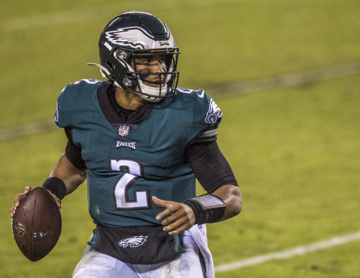 Philadelphia quarterback Jalen Hurts gets ready to make a pass. He is going into his fifth professional season. 
