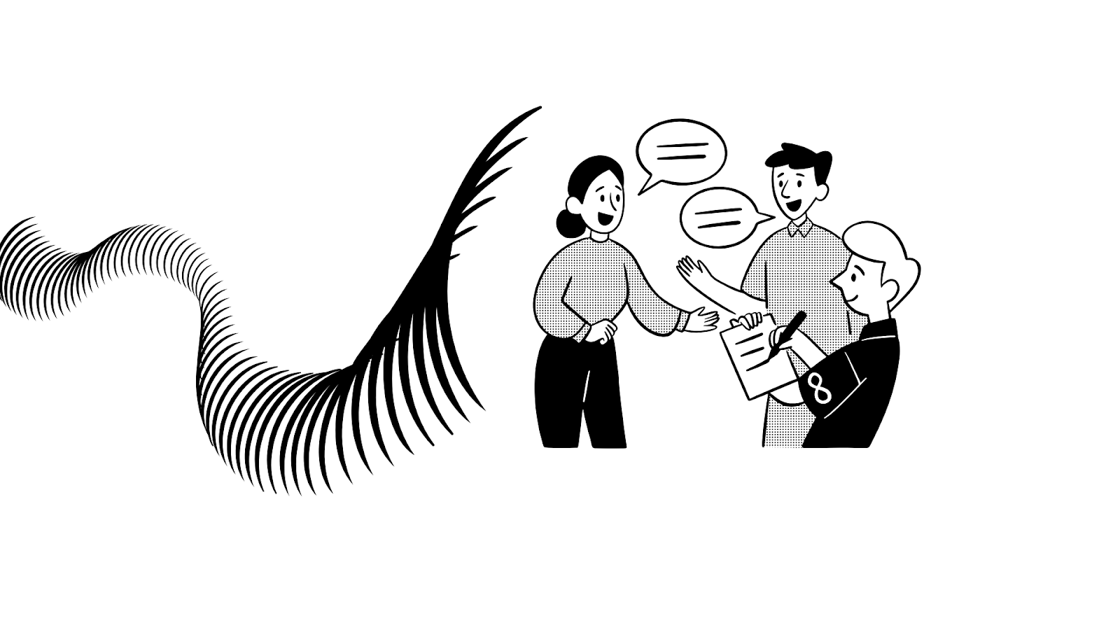 People converse within a closed discussion space, illustrating how echo chambers can reinforce shared viewpoints while limiting exposure to differing perspectives.